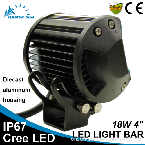 Waterproof 4inch 18w led tractor work light car led light bar off road led light bar